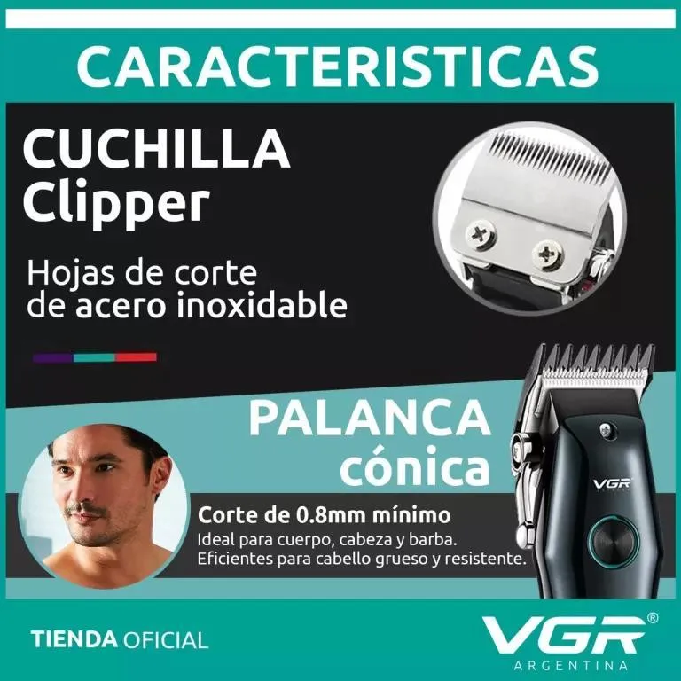 ماشین اصلاح موی سر و صورت وی جی ار مدل v-969 - تصویر 3
