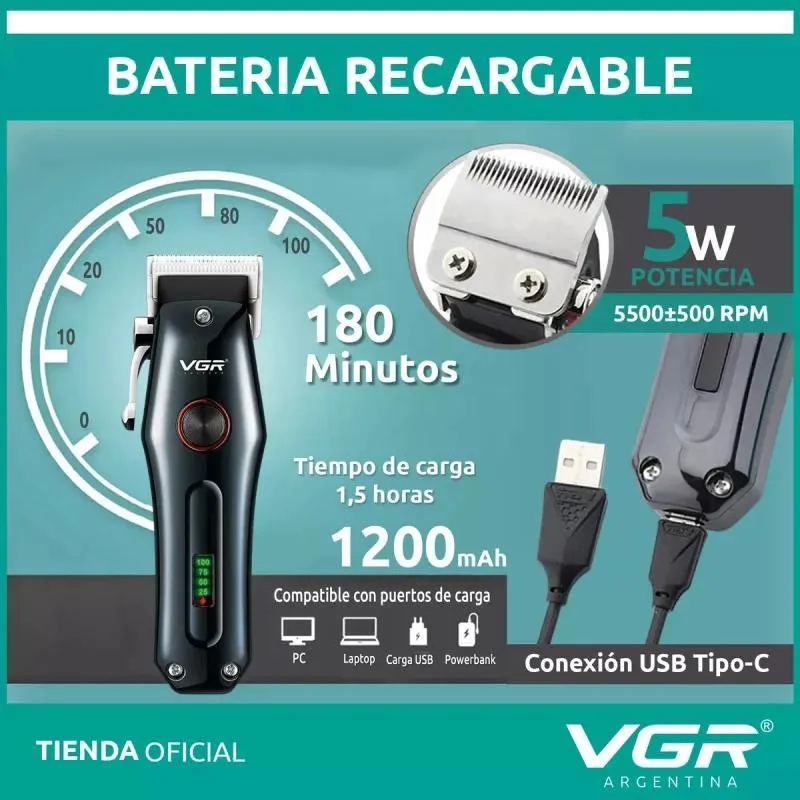 ماشین اصلاح موی سر و صورت وی جی ار مدل v-969 - تصویر 5