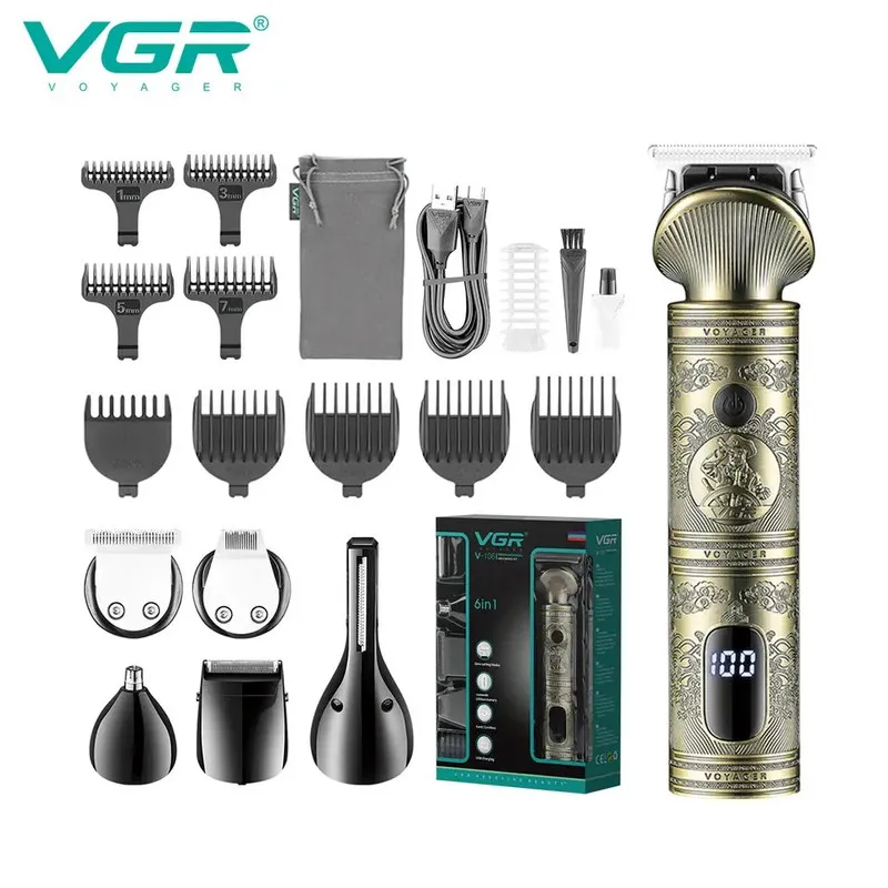 ست ماشین اصلاح موی صورت و بدن وی جی ار مدل V-106 - تصویر 4