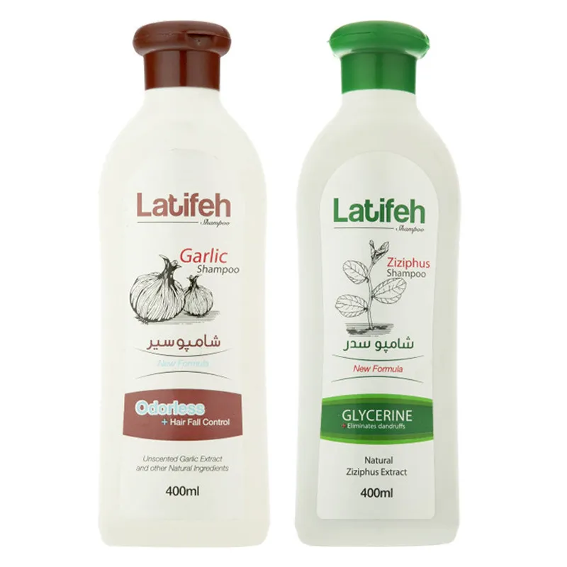 شامپو مو لطیفه مدل سیر و سدر حجم 400 میلی لیتر مجموعه 2 عددی - تصویر 2