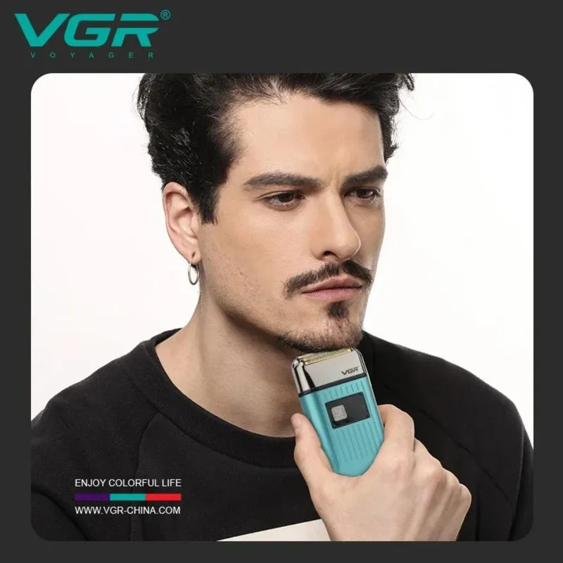 ماشین اصلاح موی سر و صورت وی جی ار مدل V-357 فویلی با تیغه تیتانیوم، ضد آب، باتری 600 میلیآمپر ساعت، موتور 6000 دور در دقیقه و شارژ USB - تصویر 4