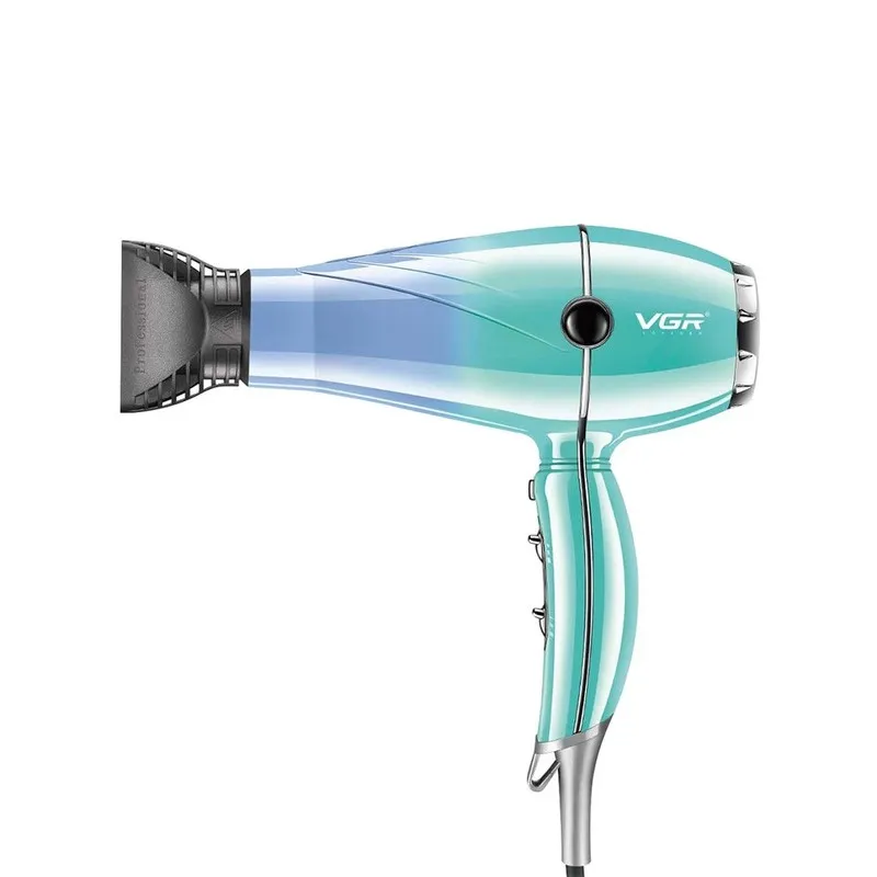 سشوار حرفهای 2000 وات وی جی ار مدل V-452، موتور AC، وزن 900 گرم، دارای سری متمرکزکننده باریک با ویژگی صافکنندگی، حجمدهندگی، با قابلیت باد سرد - تصویر 2