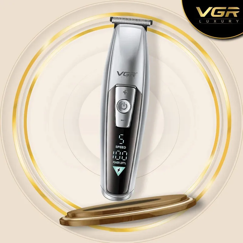 ماشین اصلاح موی سر و صورت وی جی ار مدل V-970 با تیغه استیل ضد زنگ، باتری قابل شارژ با 240 دقیقه استفاده، 5 سرعت قابل تنظیم، طراحی ارگونومیک و 3 شانه تنظیم طول 2، 3 و 4 میلیمتر - تصویر 4