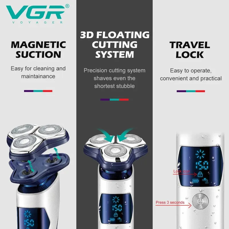 ماشین اصلاح موی صورت وی جی ار مدل V-328 - تصویر 6