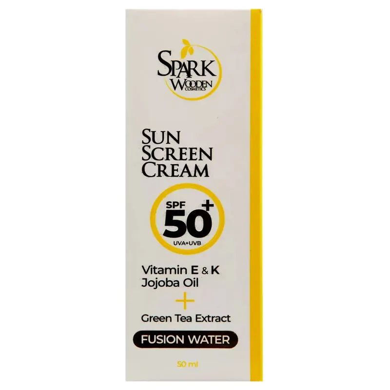 کرم ضد آفتاب بی رنگ اسپارک وودن مدل SPF50 مناسب انوع پوست حجم 50 میلی لیتر - تصویر 3