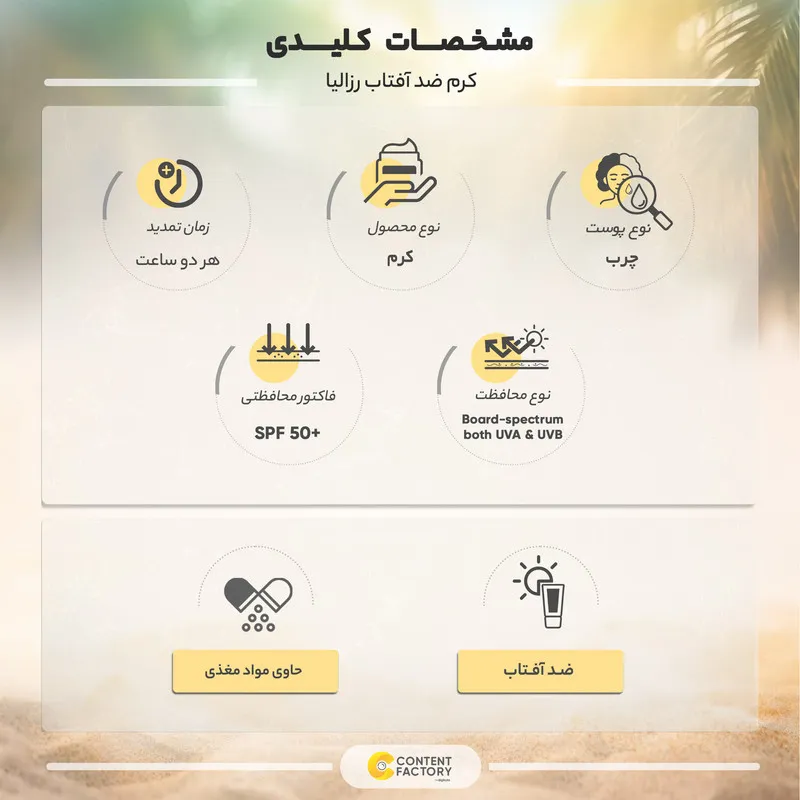 کرم ضد آفتاب رنگی رزالیا SPF50 مدل G-A Skin_LB مناسب پوست های چرب حجم 40 میلی لیتر - تصویر 5