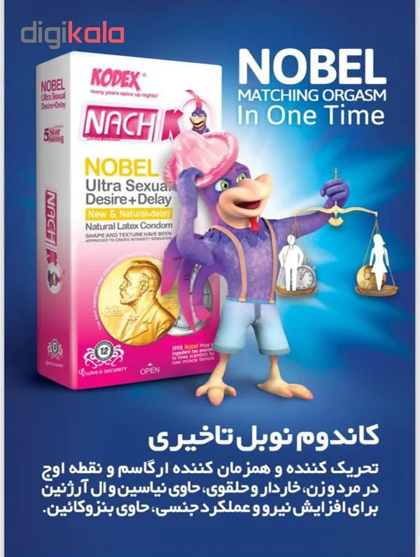 کاندوم ناچ کدکس مدل NOBEL بسته 12 عددی - تصویر 2