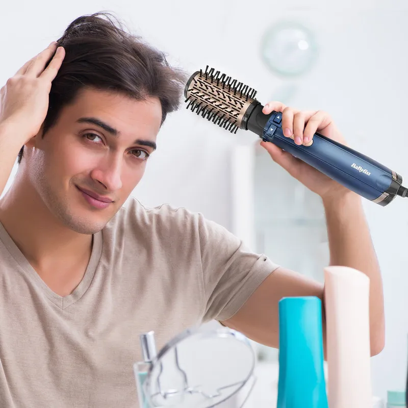 سشوار برس‌دار چرخشی 1000 وات بابیلیس مدل Style pro 1000، موتور DC، وزن 280 گرم، المنت سرامیک، دارای سری متمرکز‌کننده باریک با ویژگی صاف‌کنندگی، فرکنندگی، با قابلیت باد سرد، فناوری تولید یون - تصویر 3