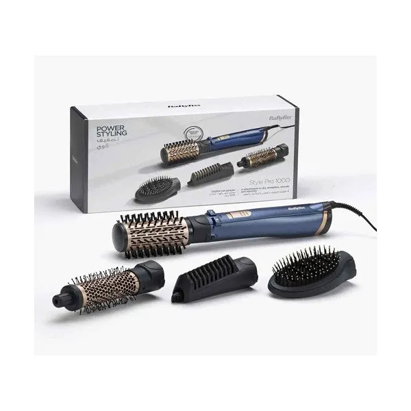 سشوار برس‌دار چرخشی 1000 وات بابیلیس مدل Style pro 1000، موتور DC، وزن 280 گرم، المنت سرامیک، دارای سری متمرکز‌کننده باریک با ویژگی صاف‌کنندگی، فرکنندگی، با قابلیت باد سرد، فناوری تولید یون - تصویر 6