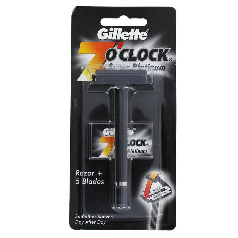 خود تراش مردانه ژیلت مدل  super platinum 7o CLOCK به همراه تیغ یدک بسته 2 عددی - تصویر 3