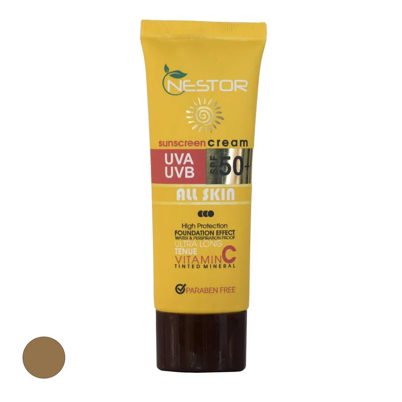 کرم ضد آفتاب رنگی نستور SPF50 مدل ویتامین C مناسب انوع پوست حجم 100 میلی لیتر - تصویر 5