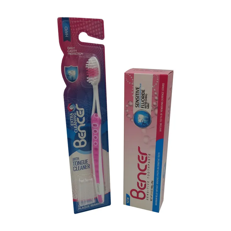 خمیر دندان بنسر مدل sensitive وزن 100 گرم به همراه مسواک بنسر مدل Extra cleaning با برس سخت - تصویر 2