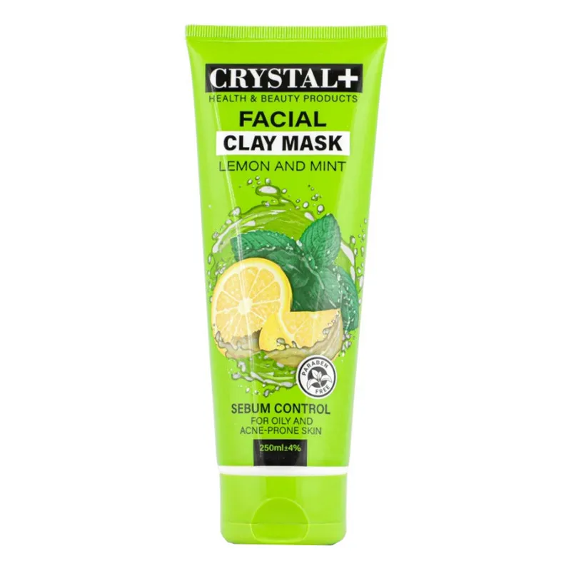 ماسک صورت کریستال مدل خاک رس، نعنا و لیمو حجم 250 میلیلیتر مناسب پوست چرب و مختلط، کنترلکننده سبوم، ضد آکنه، آرامشبخش، ترمیمکننده، بازسازیکننده و روشنکننده پوست، فاقد پارابن - تصویر 2