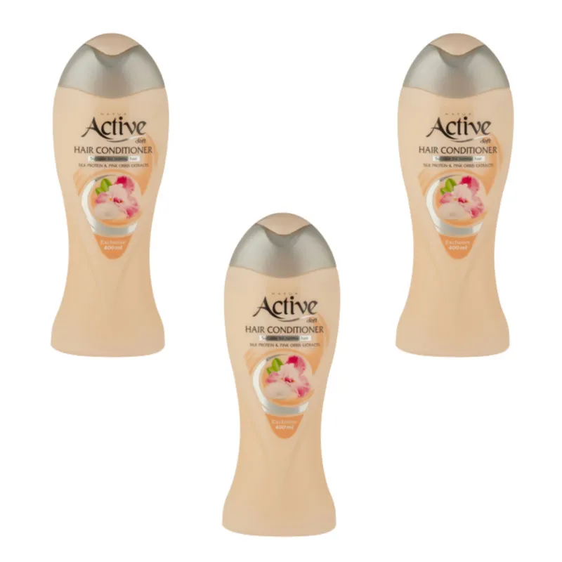 نرم‌کننده مو اکتیو مدل silk protein  حجم 400 میلی‌لیتر بسته 3 عددی - تصویر 2
