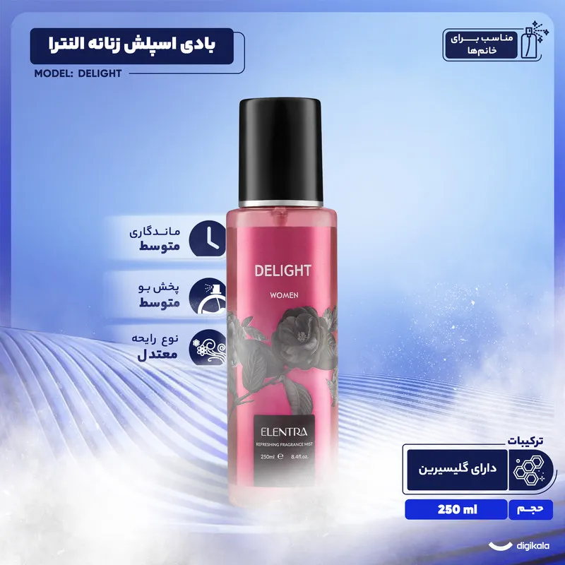 بادی اسپلش زنانه النترا مدل Delight حجم 250 میلی‌لیتر - تصویر 3