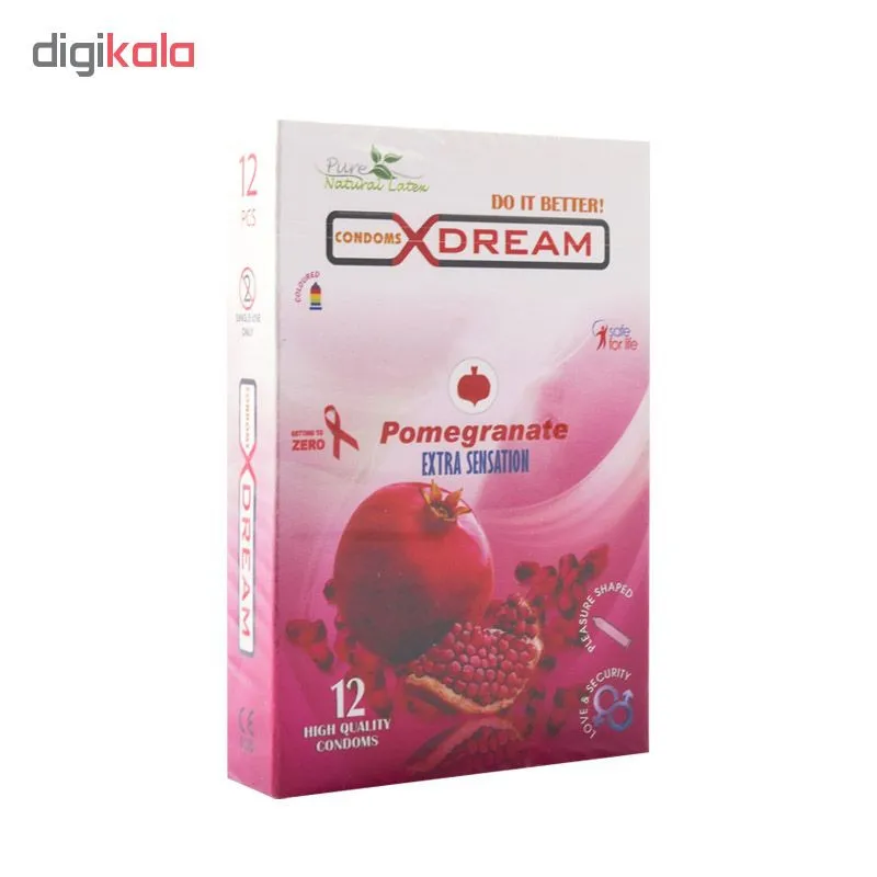 کاندوم ایکس دریم مدل Pomegranate بسته 12 عددی - تصویر 2