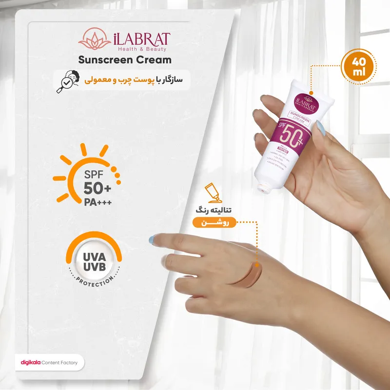 کرم ضدآفتاب ایلابرت مدل ضدلک light beige، حجم 40 میلیلیتر - تصویر 4