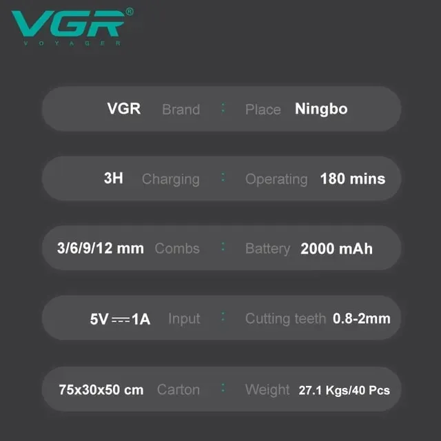 ماشین اصلاح موی سر وی جی ار مدل V-699 - تصویر 5
