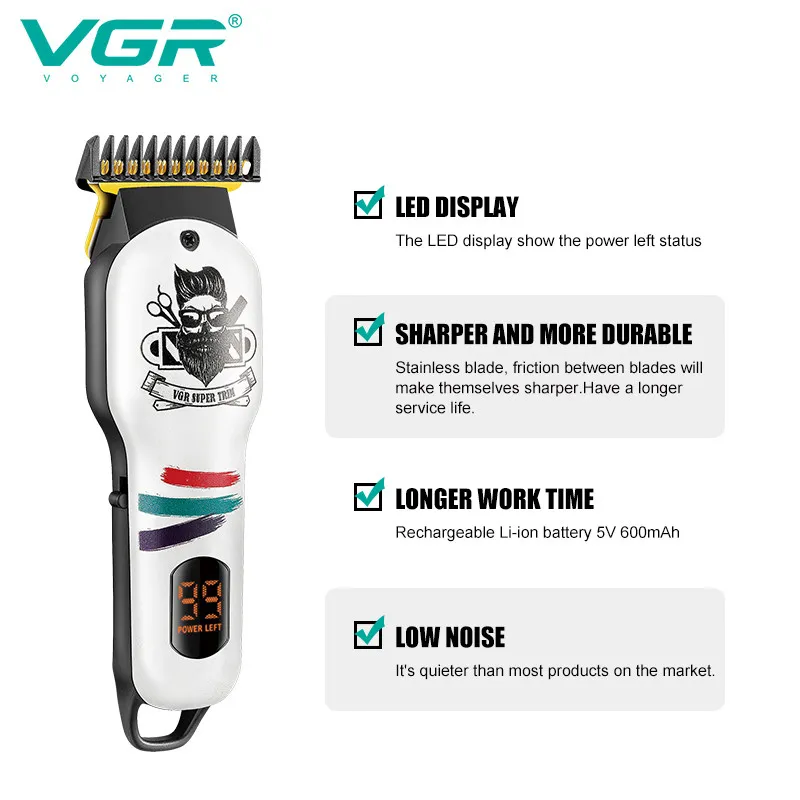 ماشین اصلاح موی سر و صورت وی جی ار مدل V-971 - تصویر 6