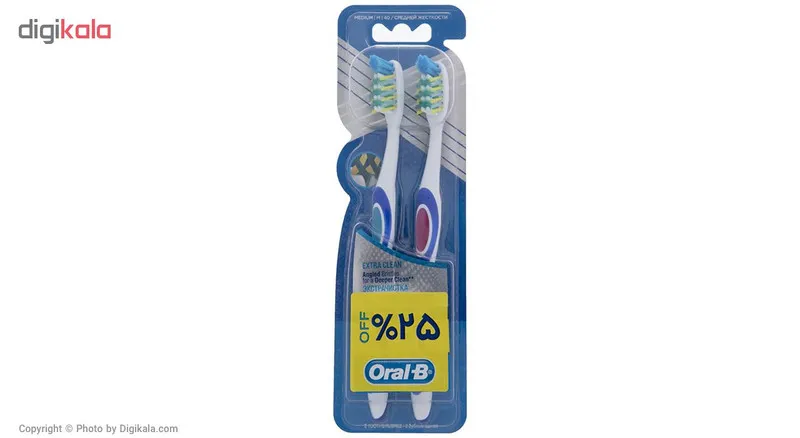 مسواک اورال بی سری Pro Expert مدل Extra Clean بسته 2 عددی - تصویر 3