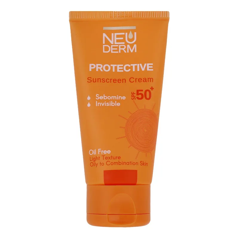 کرم ضدآفتاب بیرنگ نئودرم مدل Highly Protective SPF50، مناسب پوستهای چرب تا مختلط، حجم 50 میلیلیتر