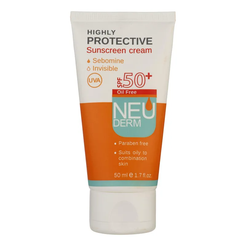 کرم ضدآفتاب بیرنگ نئودرم مدل Highly Protective SPF50، مناسب پوستهای چرب تا مختلط، حجم 50 میلیلیتر - تصویر 3