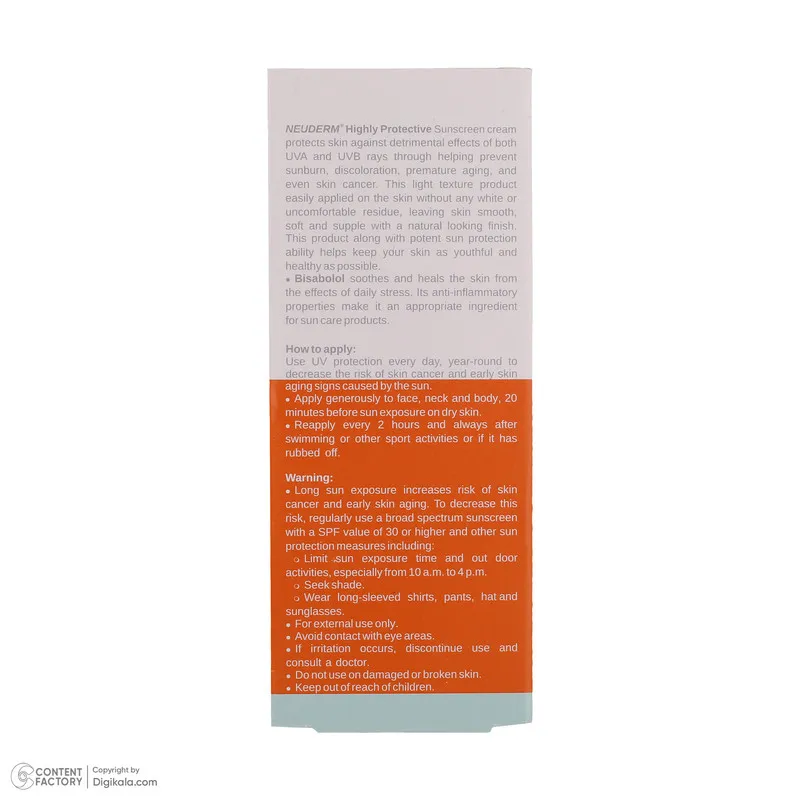کرم ضدآفتاب نئودرم مدل Highly Protective SPF50، حجم 50 میلیلیتر - تصویر 6