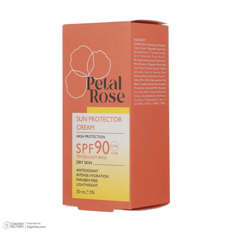 کرم ضد آفتاب رنگی پتال رز SPF 90 مدل 01 مناسب پوست خشک حجم 50 میلی‌لیتر - تصویر 6