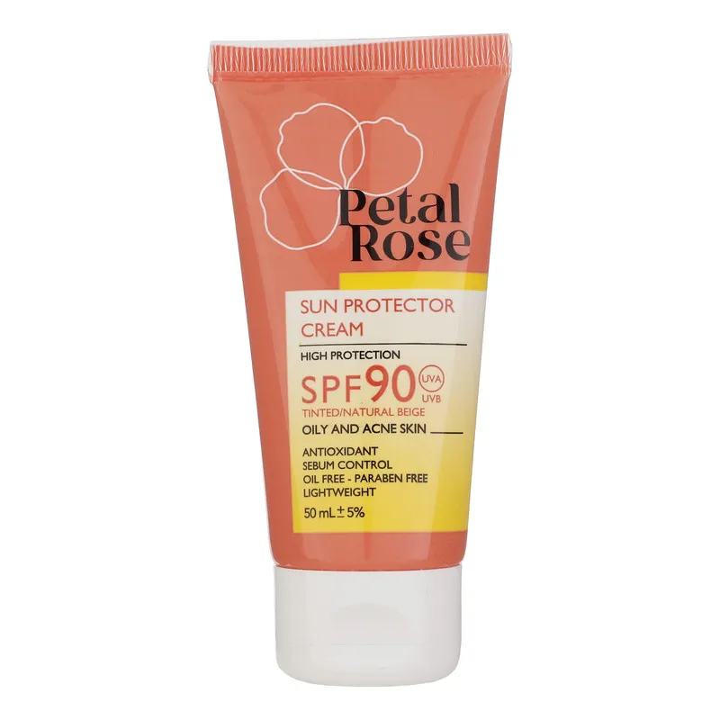 کرم ضد آفتاب رنگی پتال رز SPF 90 مدل 01 مناسب پوستهای چرب حجم 50 میلیلیتر - تصویر 2