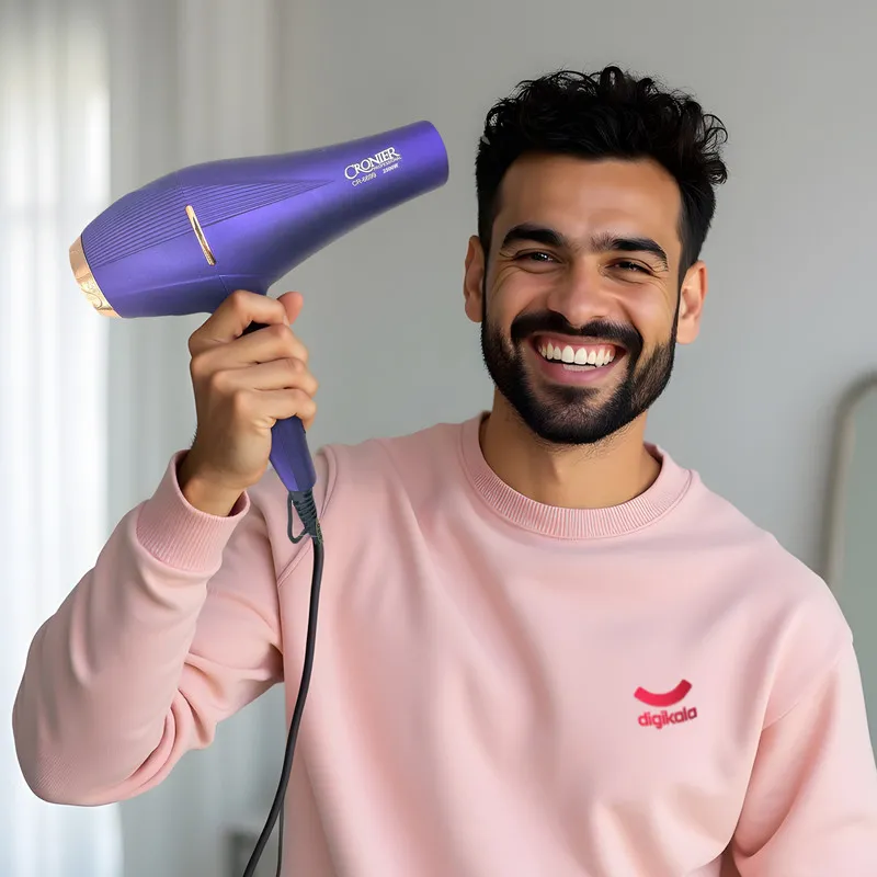 سشوار نیمه حرفهای کرونر مدل CR-6699 2500W، موتور AC با توان مصرفی 2500 وات، دارای فناوری تولید یون، دارای حلقه آویختن، وزن 540 گرم - تصویر 2