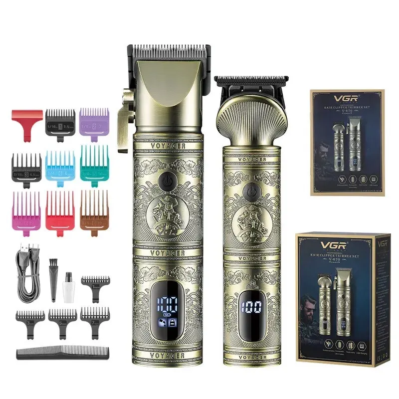 ماشین اصلاح موی سر و صورت وی جی ار مدل V-670 مجموعه 2 عددی - تصویر 3