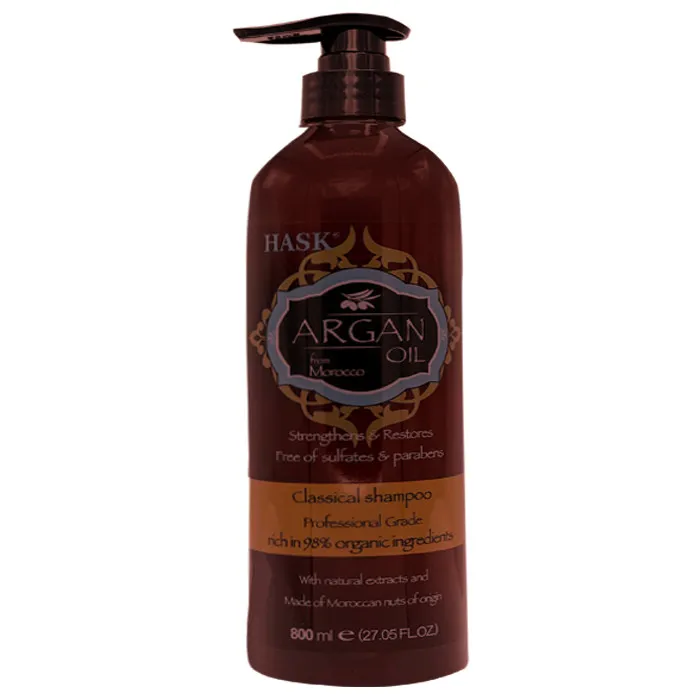 شامپو تقویت کننده مو هاسک مدل ARGAN OIL حجم 800 میلی لیتر
