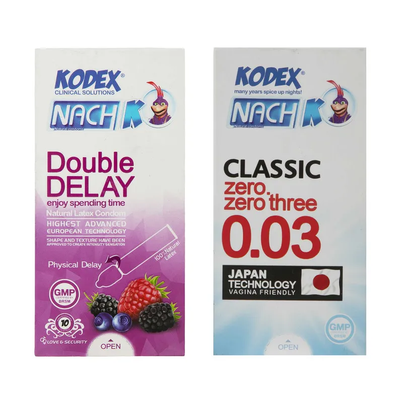 کاندوم ناچ کودکس مدل Double Delay/ 0.03 مجموعه 2 عددی - تصویر 2