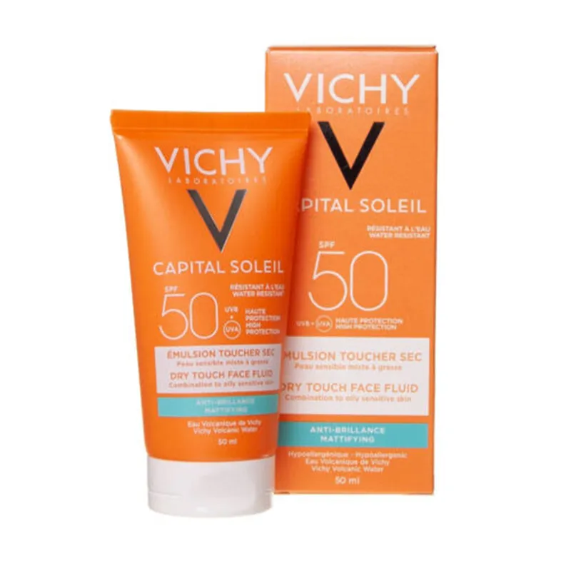 فلوئید ضد آفتاب بی رنگ ویشی SPF50 مدل مات مناسب پوست های چرب و مختلط حجم 50 میلی لیتر - تصویر 2