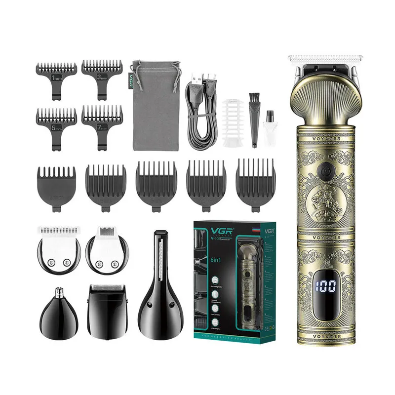 ماشین اصلاح موی سر و صورت وی جی ار مدل 6 کاره کد v-106 - تصویر 2