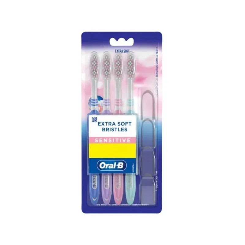 مسواک اورال-بی مدل extra soft SENSITIVE با برس خیلی نرم مجموعه 4 عددی - تصویر 2