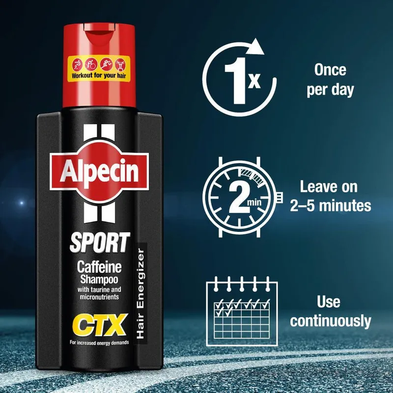 شامپو تقویت کننده مو آلپسین مدل Sport CTX حجم 250 میلی لیتر - تصویر 3