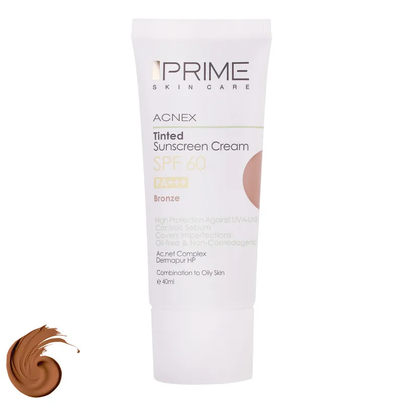 کرم ضدآفتاب رنگی پرایم مدل Acnex SPF60، مناسب پوست‌های چرب، حجم 40 میلی‌لیتر - تصویر 6
