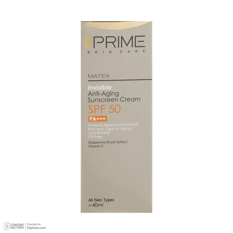 کرم ضد آفتاب و ضد چروک بی رنگ پرایم مدل Matex Colorless SPF50 مناسب انواع پوست حجم 40 میلی لیتر - تصویر 3