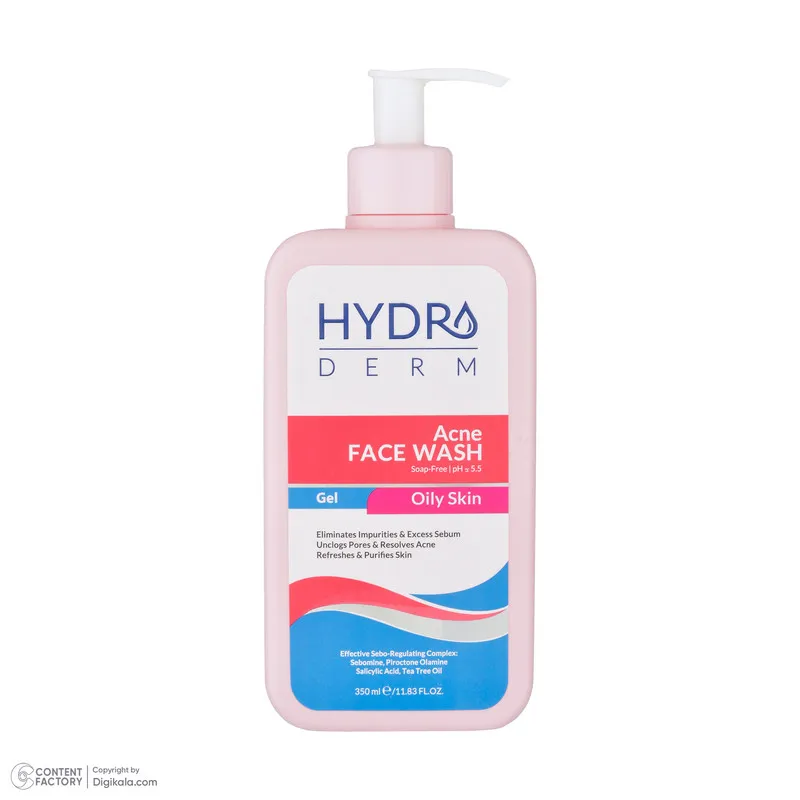 ژل شست‌وشوی صورت هیدرودرم مدل Acne مناسب پوست‌های چرب حجم 350 میلی‌لیتر - تصویر 5
