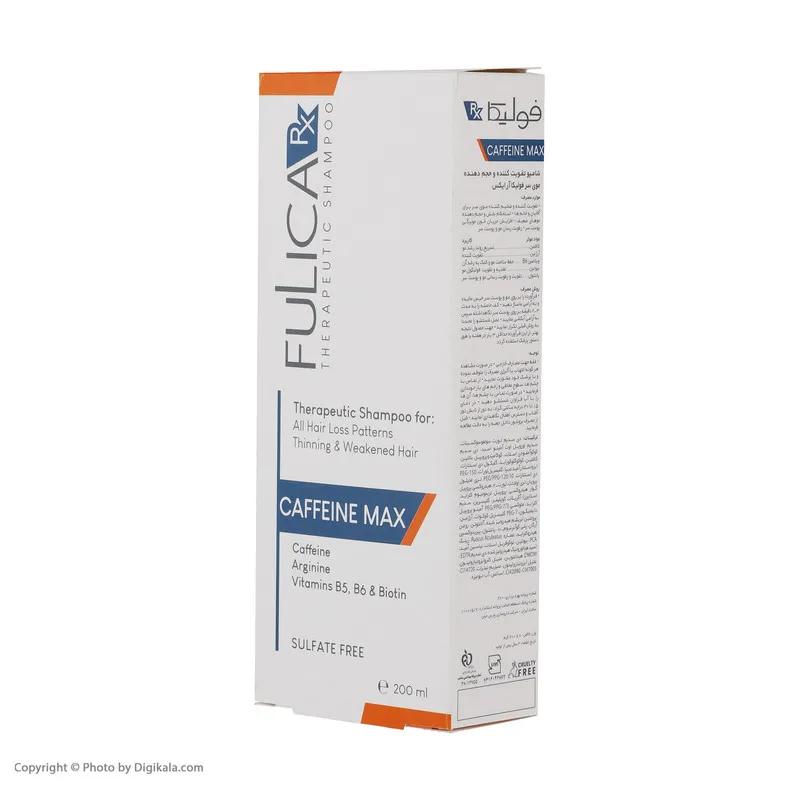 شامپو تقویت کننده مو بدون سولفات فولیکا مدل CAFFEINE MAX مناسب موهای نازک و شکننده حجم 200 میلی لیتر - تصویر 4