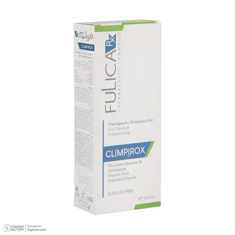 شامپو ضد ریزش مو فولیکا مخصوص موهای چرب، حجم 200 میلیلیتر مدل CLIMPIROX، ضدشوره و تنظیمکننده چربی - تصویر 6