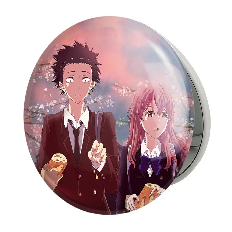 آینه جیبی خندالو طرح شوکو نیشیمیا و شویا ایشیدا انیمه سایلنت ویس A Silent Voice مدل تاشو کد 15818 
