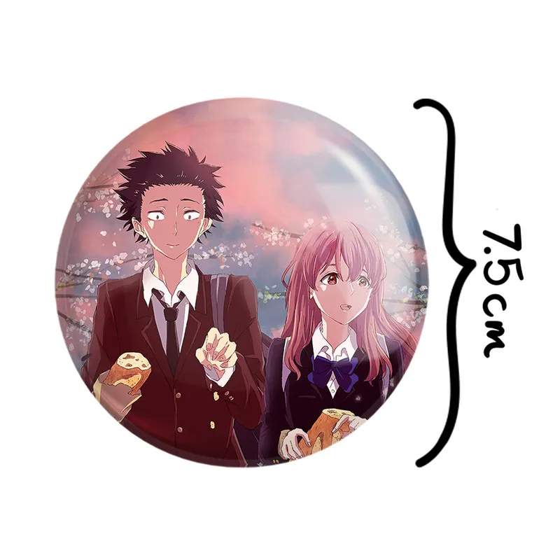 آینه جیبی خندالو طرح شوکو نیشیمیا و شویا ایشیدا انیمه سایلنت ویس A Silent Voice مدل تاشو کد 15818  - تصویر 2