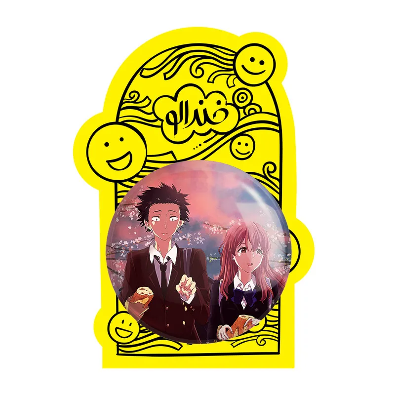 آینه جیبی خندالو طرح شوکو نیشیمیا و شویا ایشیدا انیمه سایلنت ویس A Silent Voice مدل تاشو کد 15818  - تصویر 4