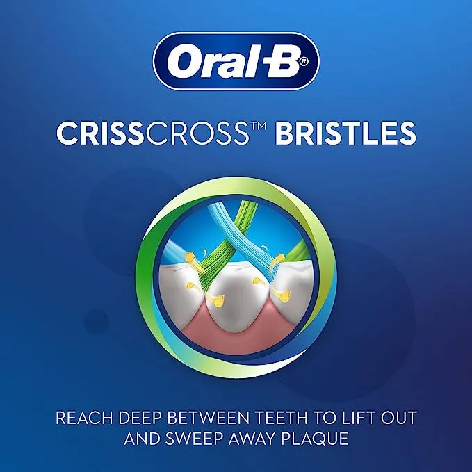 مسواک اورال-بی مدل CRISS CROSS ANTI-PLAQUE WITH NEEM با برس متوسط بسته 4 عددی - تصویر 3