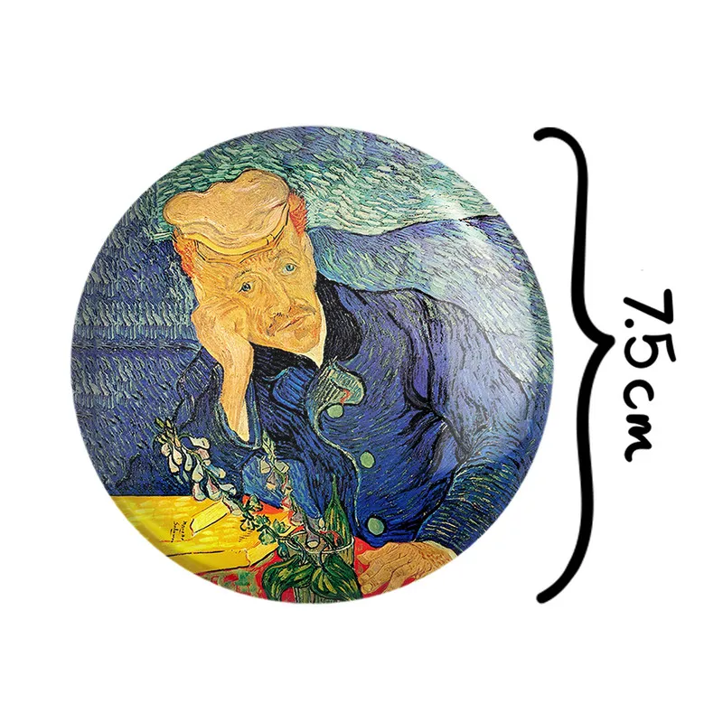 آینه جیبی خندالو طرح نقاشی پرتره دکتر گاشه اثر ونسان ونگوگ مدل تاشو کد 25447  - تصویر 2