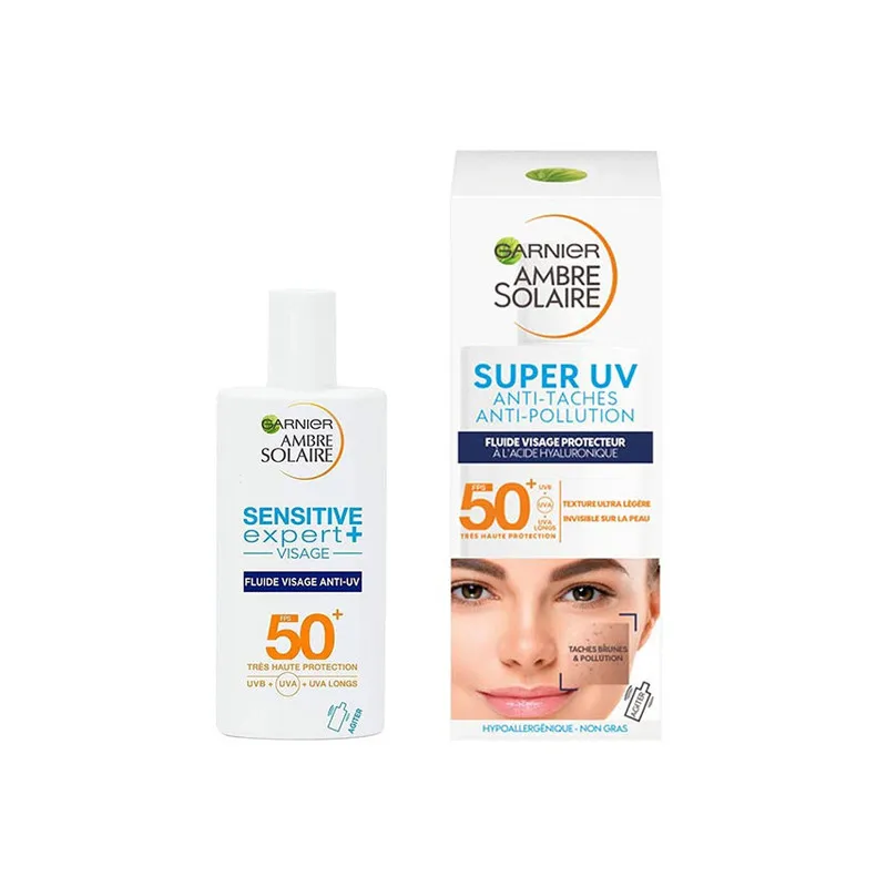 کرم ضد آفتاب بدون رنگ گارنیه SPF 50 مدل Ambre super uv مناسب پوستهای انواع پوست حجم 40 میلیلیتر - تصویر 2