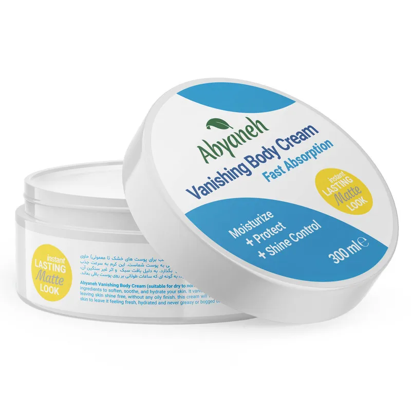 کرم مرطوبکننده بدن ابیانه مدل Vanishing حجم 300 میلیلیتر جذب سریع، مناسب پوست خشک تا معمولی، آبرسان و نرمکننده بدون اثر چربی و درخشندگی - تصویر 2