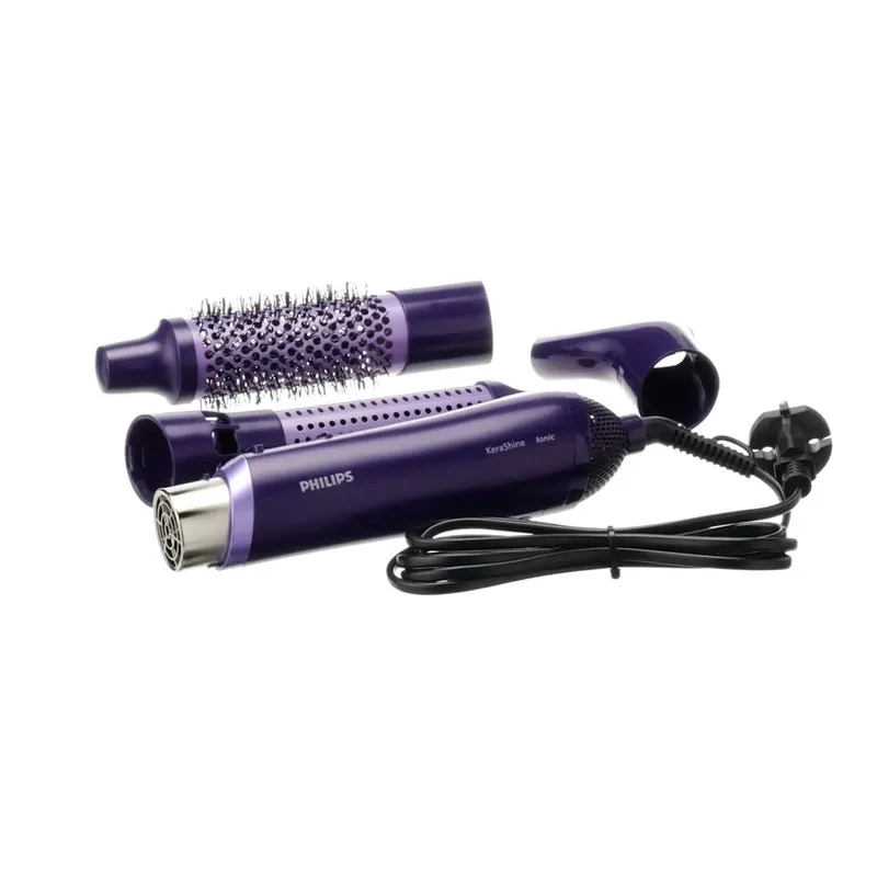 سشوار برس‌دار حالت‌دهنده 800 وات فیلیپس مدل BHA305، موتور DC، وزن 750 گرم، دارای سری متمرکز‌کننده با ویژگی صاف‌کنندگی، با قابلیت فناوری تولید یون - تصویر 6
